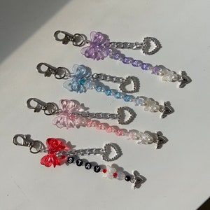 Personalized kpop beaded phone charm, keychain, phone lanyard, kpop photocard binder charm (customizable)