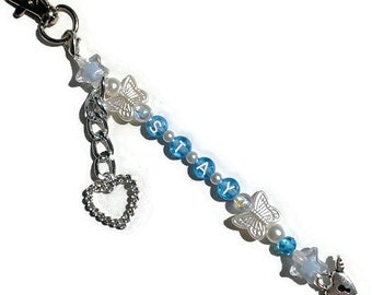 Skz Blue Kpop Charm, Keychain, Phone Lanyard (customizable)