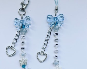 Personalized Kpop Charm, Beaded Phone Lanyard, Keychain Accessory