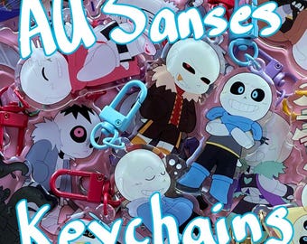 Multiverse AU Sanses Keychains | 2.5in Double Sided Epoxy Keychains