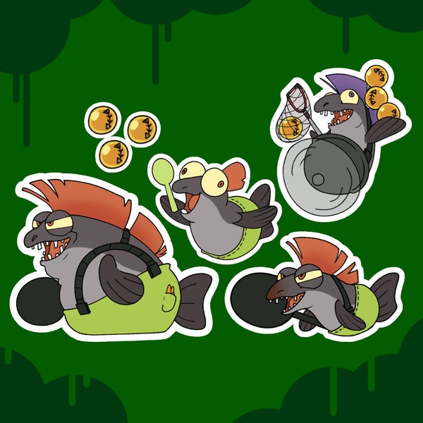 Lesser Salmonids | Glossy Waterproof Stickers Splatoon 3 Salmon Run