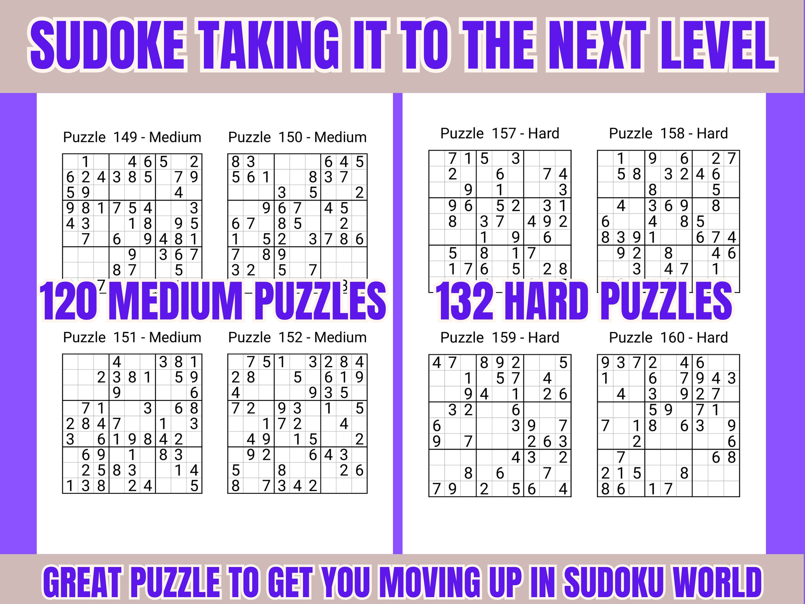 Volume Two 250 Printable Sudoku Puzzle Collection Digital Etsy