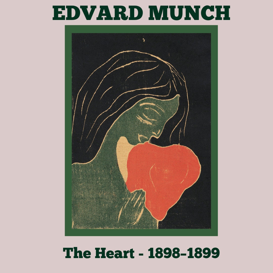 Buy The Heart by Edvard Munch/digital Wall Art Print/ Fine Art ...