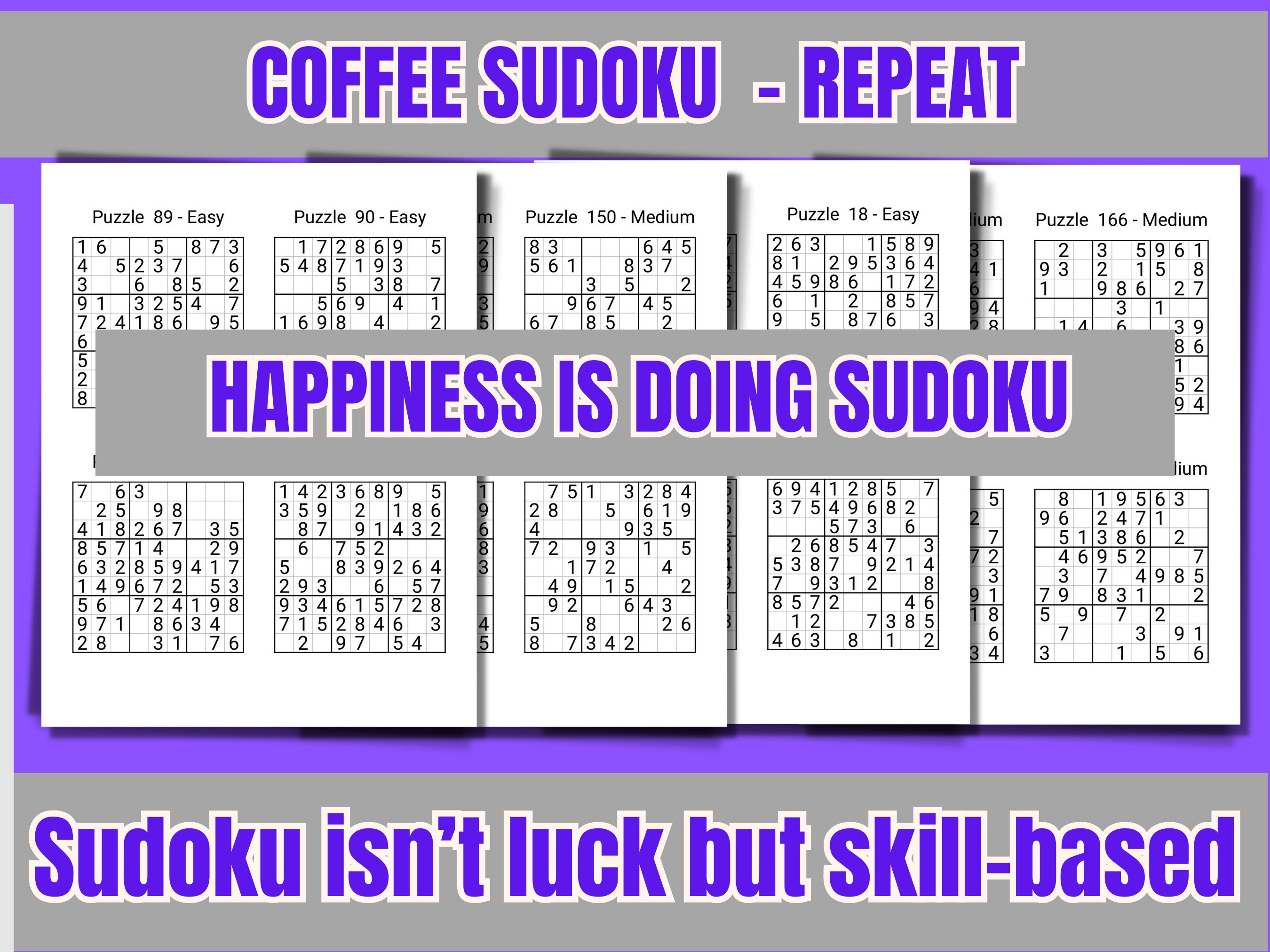 Volume Two 250 Printable Sudoku Puzzle Collection Digital Etsy