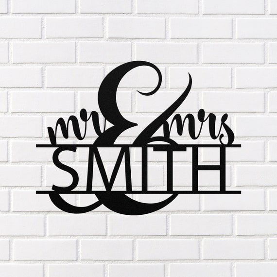 Personalized Mr. and Mrs. Metal Wall Art Sign for Wall Large | Etsy