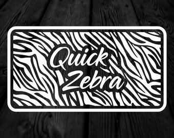 Quick Zebra Vinyl Decal