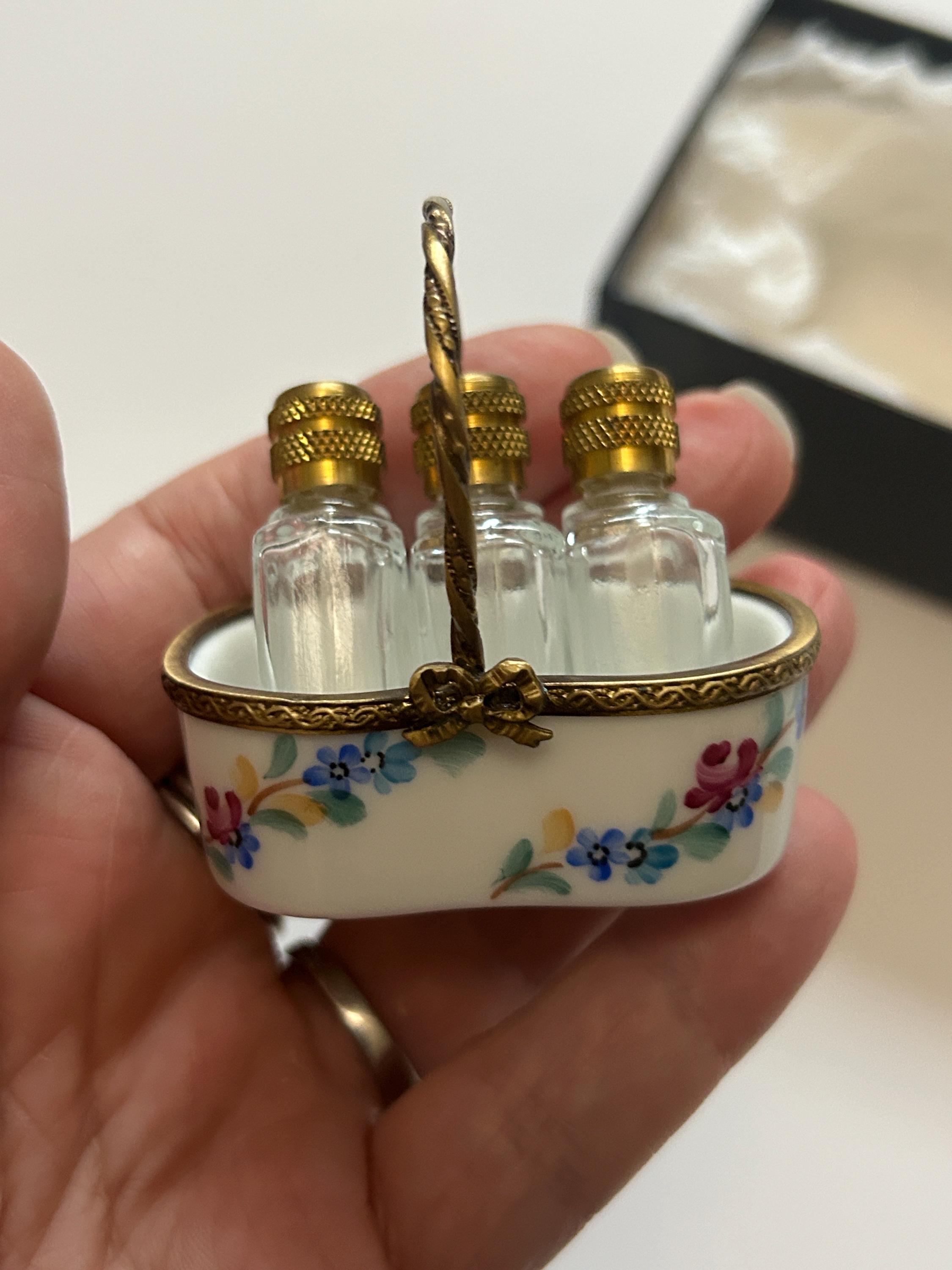 Dubarry Porcelain De France Limoges Basket With Mini Perfume