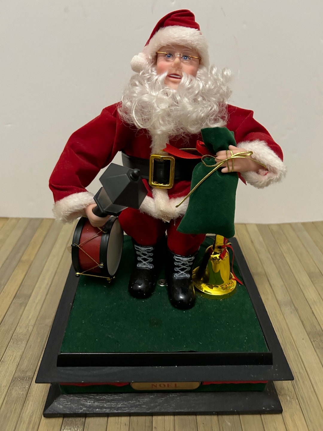 Vintage Holiday Christmas Light & Sound Santa Ornament Etsy