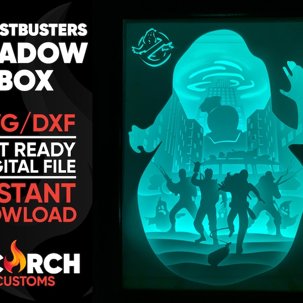 Ghostbusters Lit Shadowbox - Digital Files - SVG - PDF