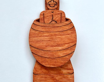 6インチの大きな樽男の面白いお土産、フィリピン製、木彫りの置物