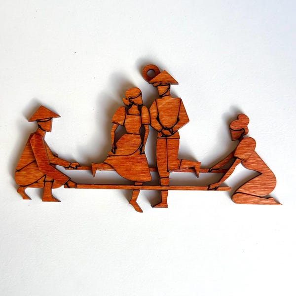 Tinikling Wood Ornament
