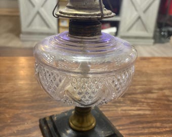 Antique Oil Lamp.Embossed Pattern  Eagle Burner. 9-3/4” Tall. No Chimney. Free shipping