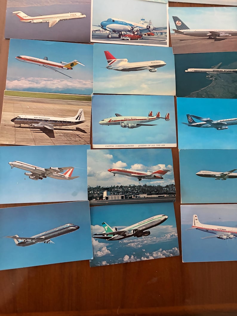 Fly Postcard Lot of 24 Vintage Aviation Airplane Airline Postcards. Free Shipping - Etsy