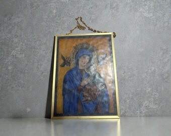 Sun Catcher Our  Lady of Perpetual Help - Madonna & Child GlassMasters USA. Free shipping