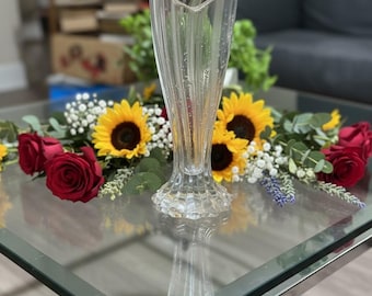 Clear Glass Heart Shaped Vase. 8” Tall. Gorham?. Free shipping