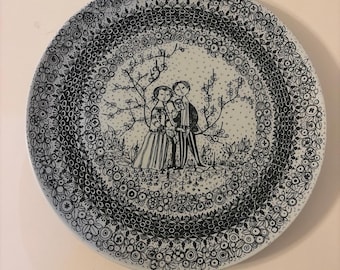 Plate Porcelain Modernist  Bjorn Wiinblad The Seasons-  Spring. 10-1/4”. Scarce. Free shipping