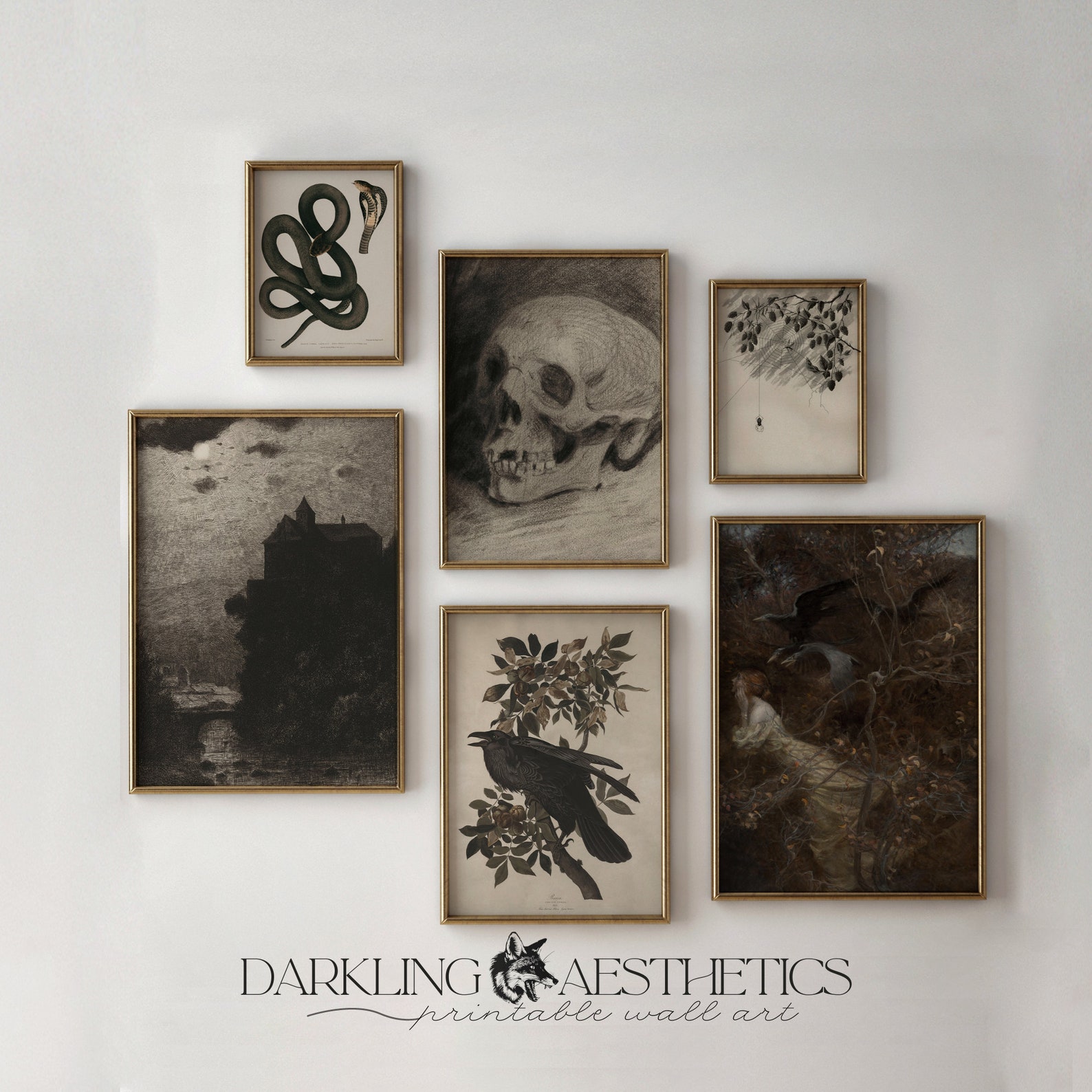 Set of 6 Dark Academia Prints | Vintage Moody Victorian Gothic ...