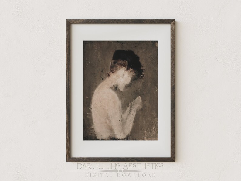 Portrait of a Victorian Woman Painting | Vintage Moody Dark Cottagecore ...
