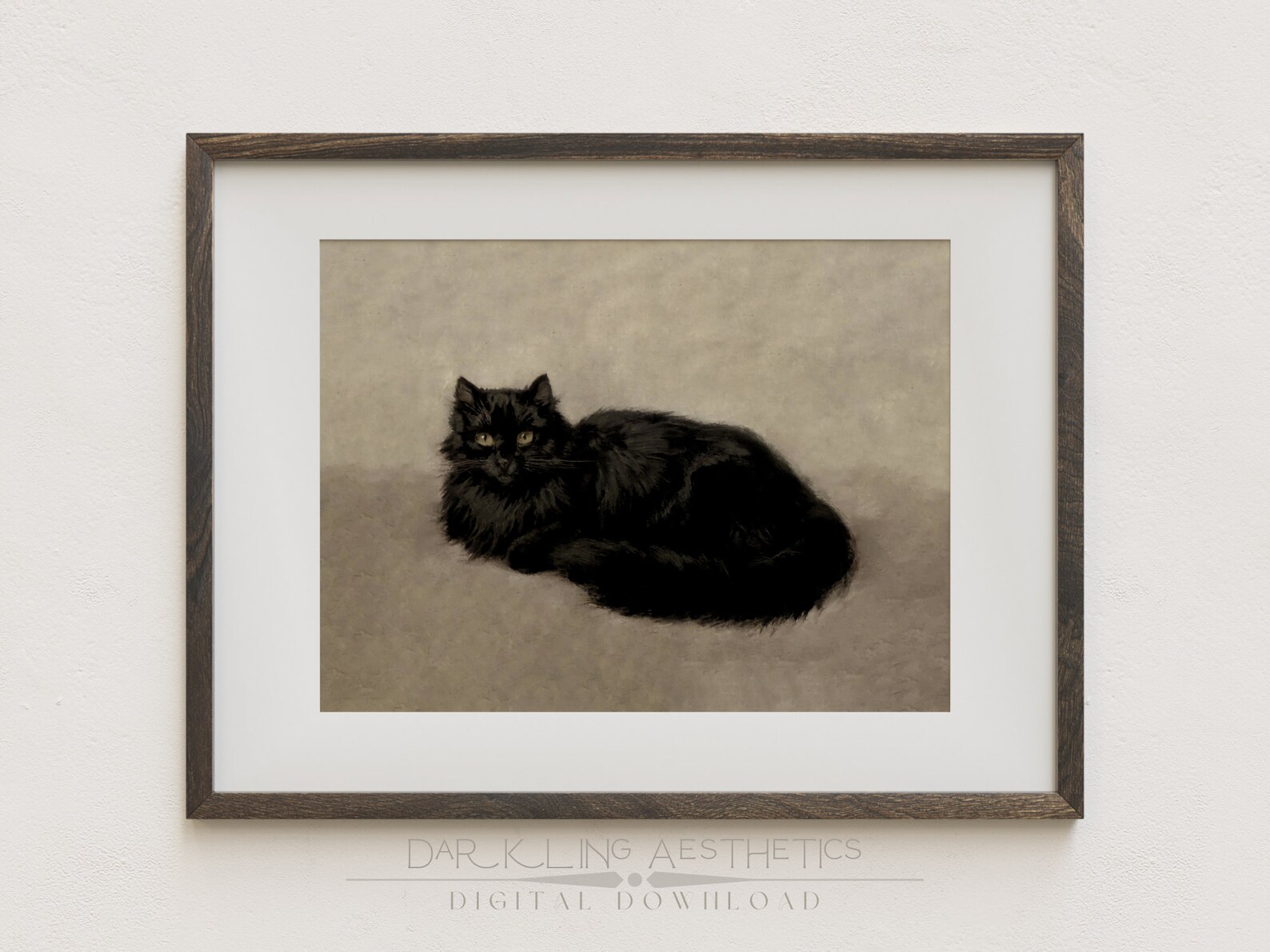 Vintage Black Cat Print | Victorian Dark Academia Halloween Printable ...