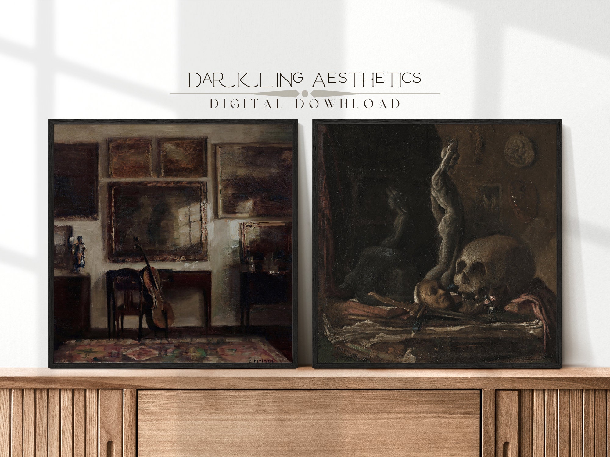 Set of 6 Square Dark Academia Prints Vintage Moody Victorian - Etsy