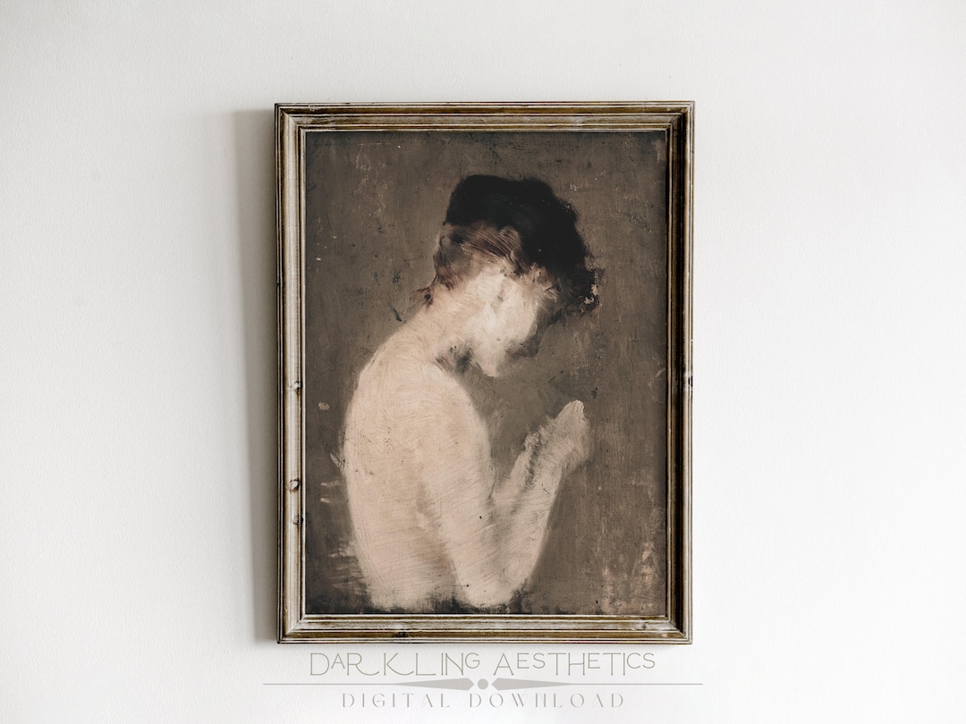 Portrait of a Victorian Woman Painting | Vintage Moody Dark Cottagecore ...