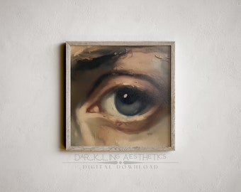 Lovers Eye Square Print | Vintage Moody Victorian Valentine Dark Academia Printable Wall Art | Dark Cottagecore Aesthetic | Digital Download