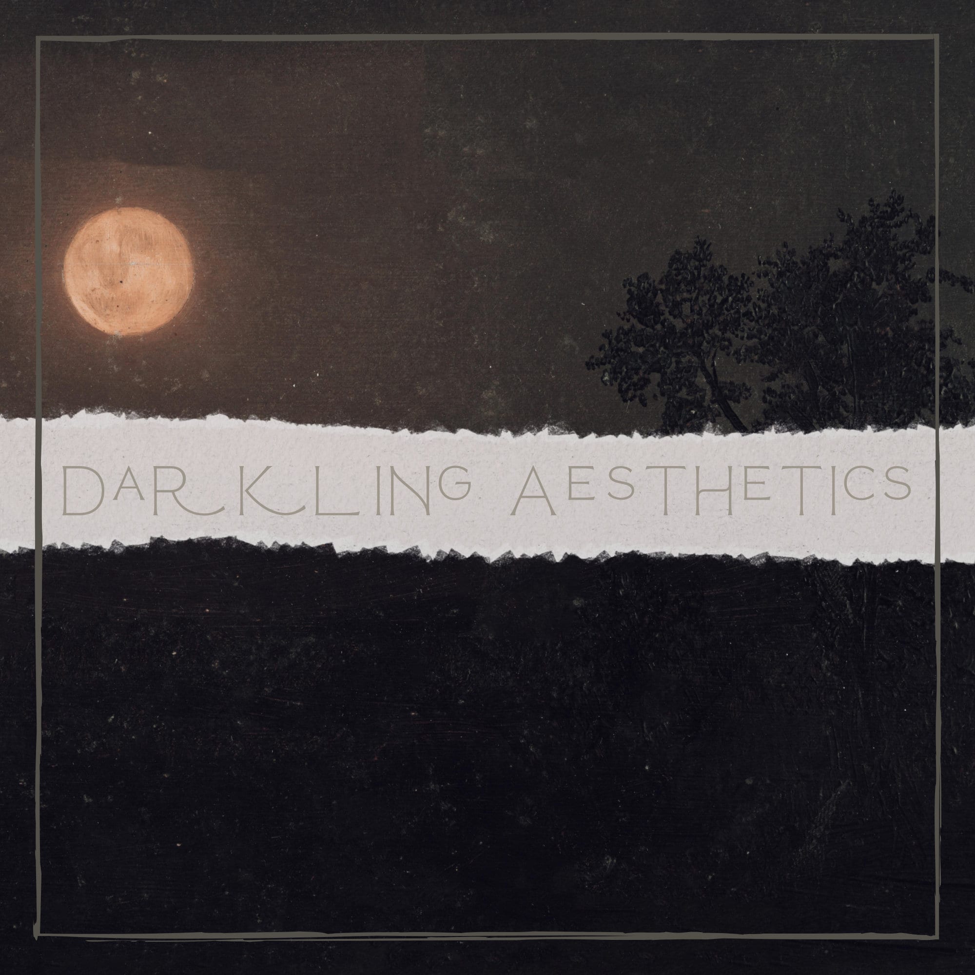 Dark Moon Painting | Vintage Moody Cottagecore Luna Night Landscape ...