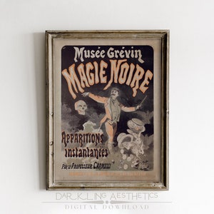 Black Magic French Show Poster | Halloween gruselige Halloween Kunst Druckbare Kunst | Dark Academia Ästhetik | Digitaler Download