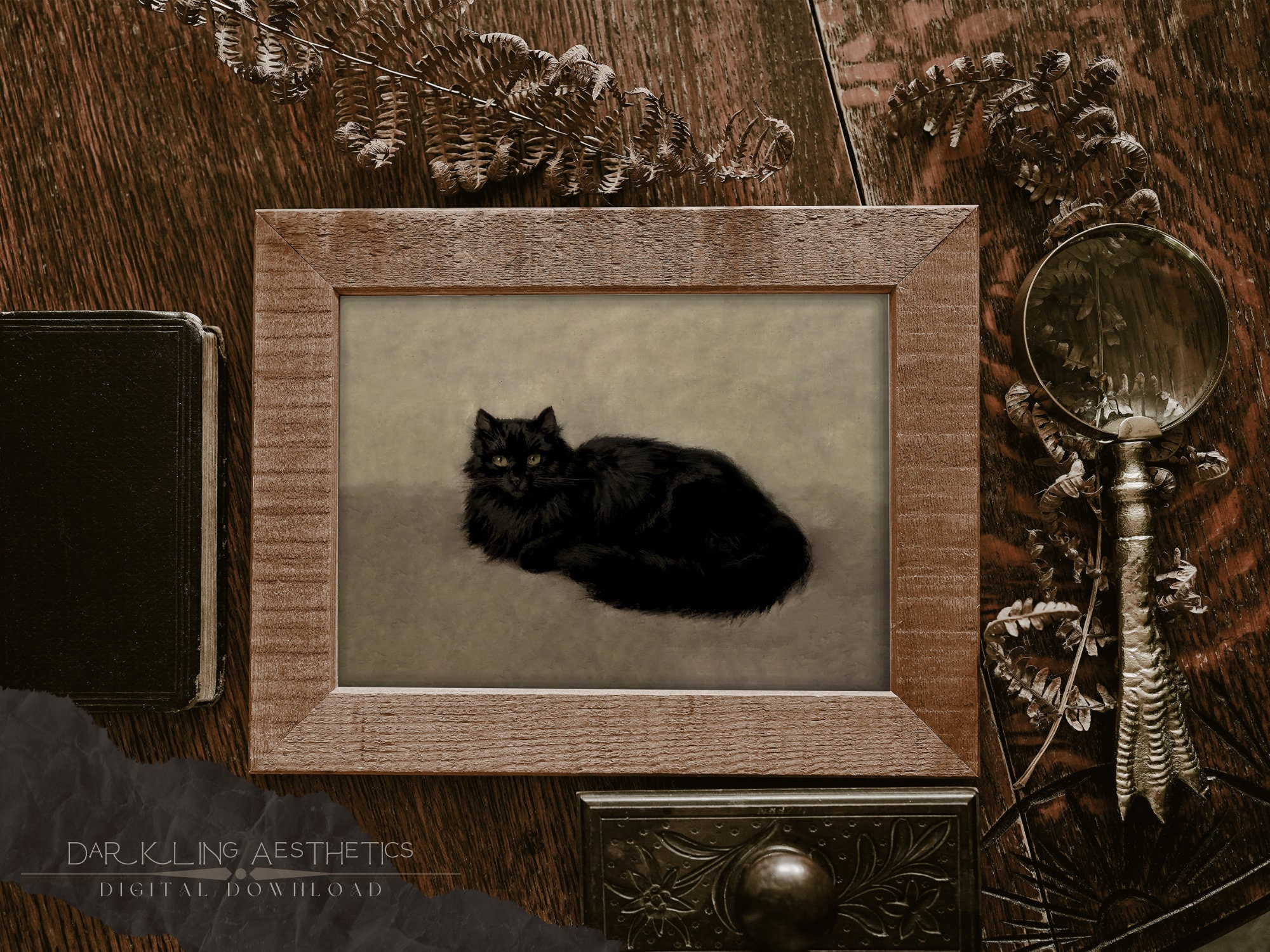 Vintage Black Cat Print | Victorian Dark Academia Halloween Printable ...