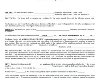 Residential Lease Agreement