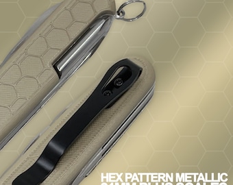 Casquillo hexagonal metálico con escamas para navaja suiza Victorinox de 91 mm (clip de bolsillo opcional)