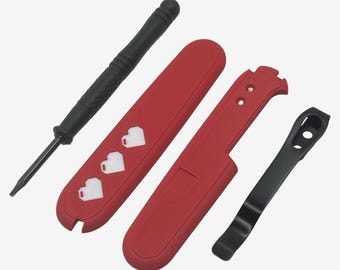 Casquillo Pixel Heart Plus de 91 mm para navaja suiza Victorinox (clip de bolsillo opcional)