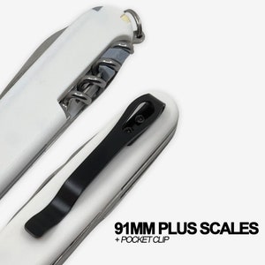 Plus Scales for 91mm Victorinox Swiss Army Knife - Optional Pocket Clip