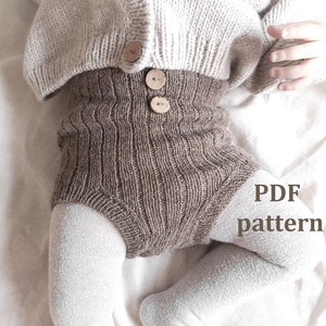 Knitting Pattern Baby Bloomers, Knitted Bloomers, Bloomers for baby, PDF pattern, ribbed bloomers