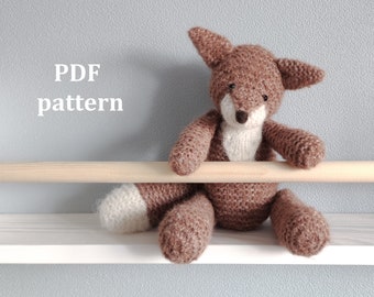 Fox knitting pattern, Baby fox pattern, knit toy pattern, knitted toys pdf, little fox pattern, knit patterns for baby