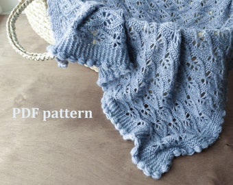 Knitting pattern baby blanket, knitting pattern for baby, knitted blanket, Pattern in ENGLISH, baby blanket, PDF pattern, instant download