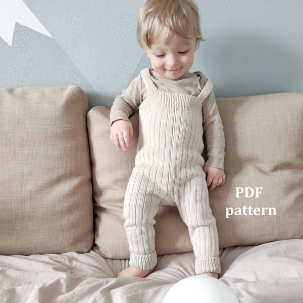 Knitting pattern baby romper, knit pattern for baby, baby boy romper, baby girl romper, pdf knitting pattern, ribbed romper pattern