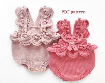 Baby Romper Knitting Pattern, Knitted body, Knit bodysuit, Baby Girls Romper, Knitted Romper, Baby Knitting Pattern, PDF Pattern