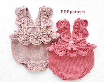 Baby Romper Knitting Pattern, Knitted body, Knit bodysuit, Baby Girls Romper, Knitted Romper, knitting patterns in English