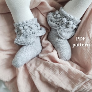 Knitting pattern baby socks, knee socks, baby girl socks, Pattern in ENGLISH,  instant download, knit pattern for baby