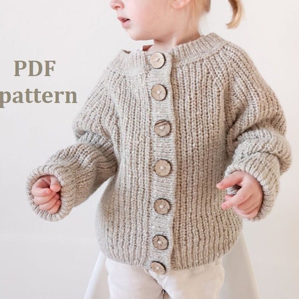 Knitting pattern baby cardigan, baby girl cardigan, baby boy cardigan, step by step pattern, PDF, todler knit pattern cardigan