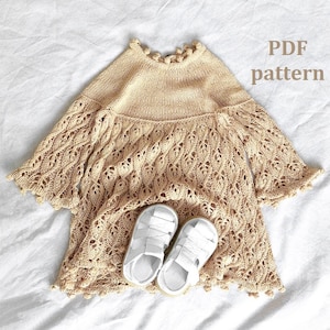 Knitting pattern baby girl dress, baby dress, baby girls dress, knitted dress, baby Knitting pattern, PDF pattern, pattern in English