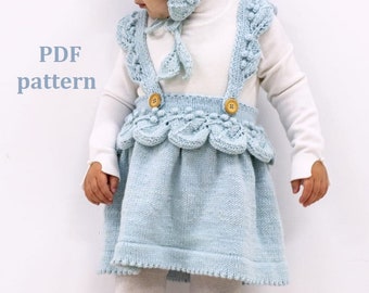 Knitting pattern baby dress, baby sundress, baby girls dress, knitted sundress, baby Knitting pattern, PDF pattern in ENGLISH