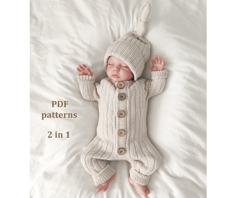 2 in 1 Knitting Patterns Set Knit Pattern Baby Romper Knit Etsy
