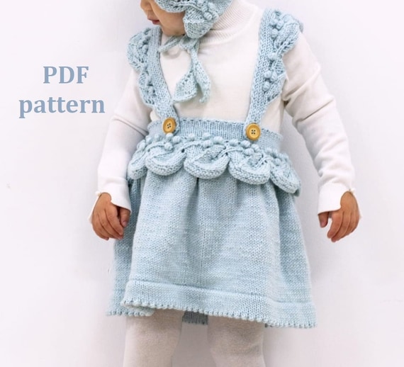 Knitting pattern baby dress, baby sundress, baby girls dress, knitted sundress, baby Knitting pattern, PDF pattern in ENGLISH