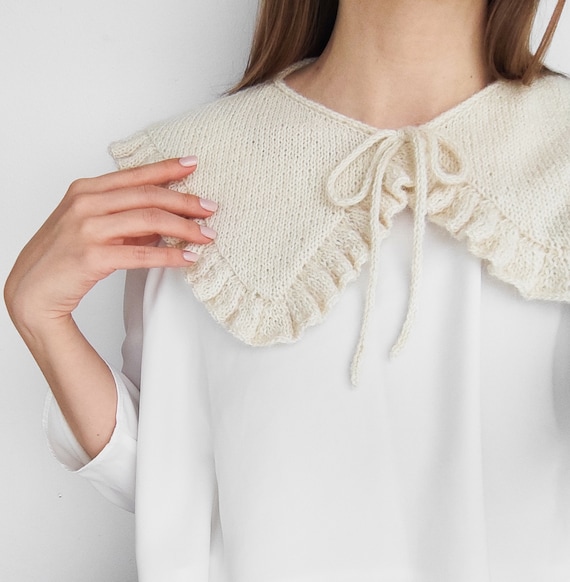 Knitting Pattern Ruffle Collar Knit Pattern Baby Girl Collar