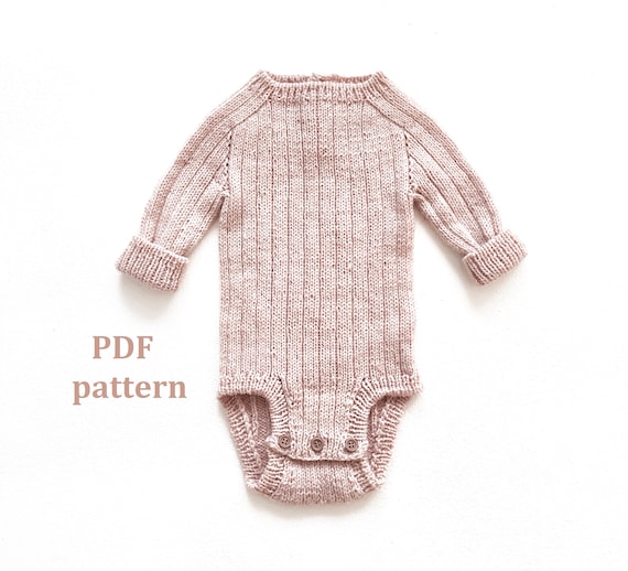 Knitting Pattern Baby Romper Baby Bodysuit Knitting Pattern - Etsy