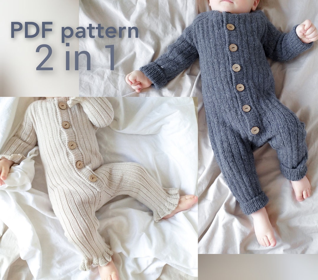 Knitting Pattern Baby Romper 2 in 1, Pattern Jumpsuit, Knitted Romper ...