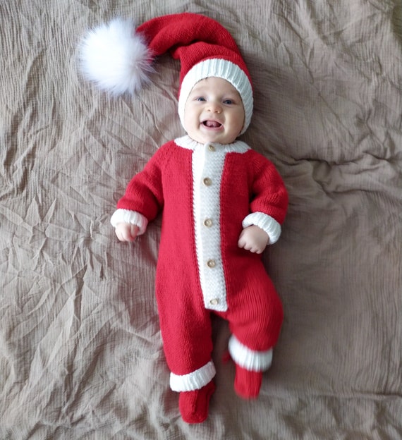 Gabbia Per Pulcini Bambino Neonato Tutina Babbo Natale Cappellino