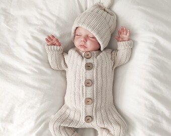 2 en 1 conjunto de patrones de punto mameluco de bebe patron de punto gorro de bebe patron de punto tejido para recien nacido bebe nino pequeno mono acanalado Etsy Mexico